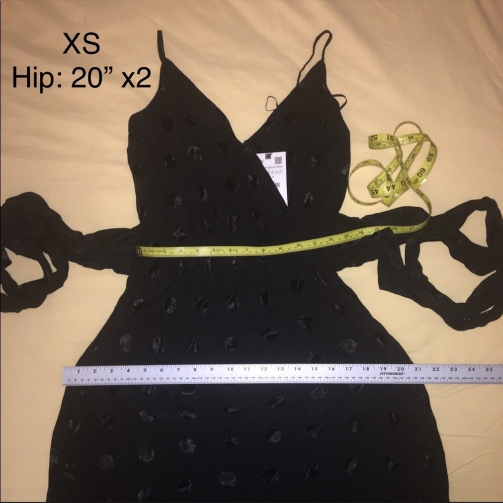 NWT Zara Black Midi Polka Dot Jaquard Dress - Picture 11 of 11